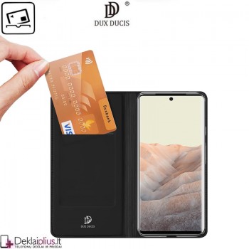 Dux Ducis dirbtinės odos atverčiamas dėklas - juodas (telefonams Google Pixel 6)